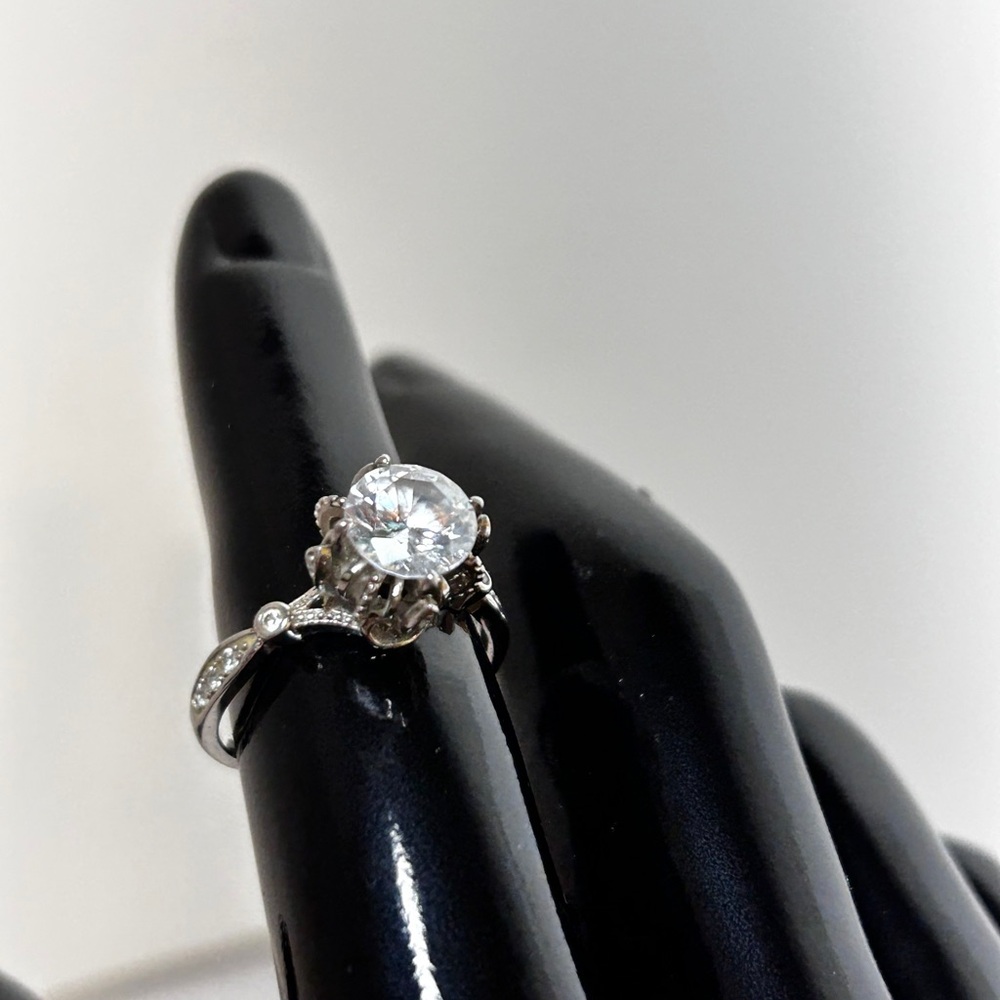 Vintage-Style Snowflake Engagement Ring, Silver 925, excellent condition